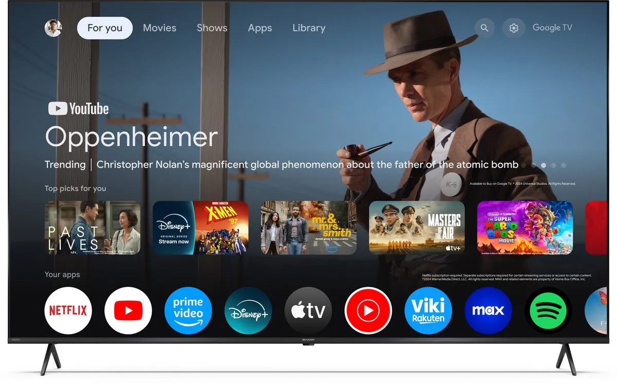 Sharp Aquos 65HP5265 65 inch QLED 4K TV - Zwart - afbeelding 6 van 6
