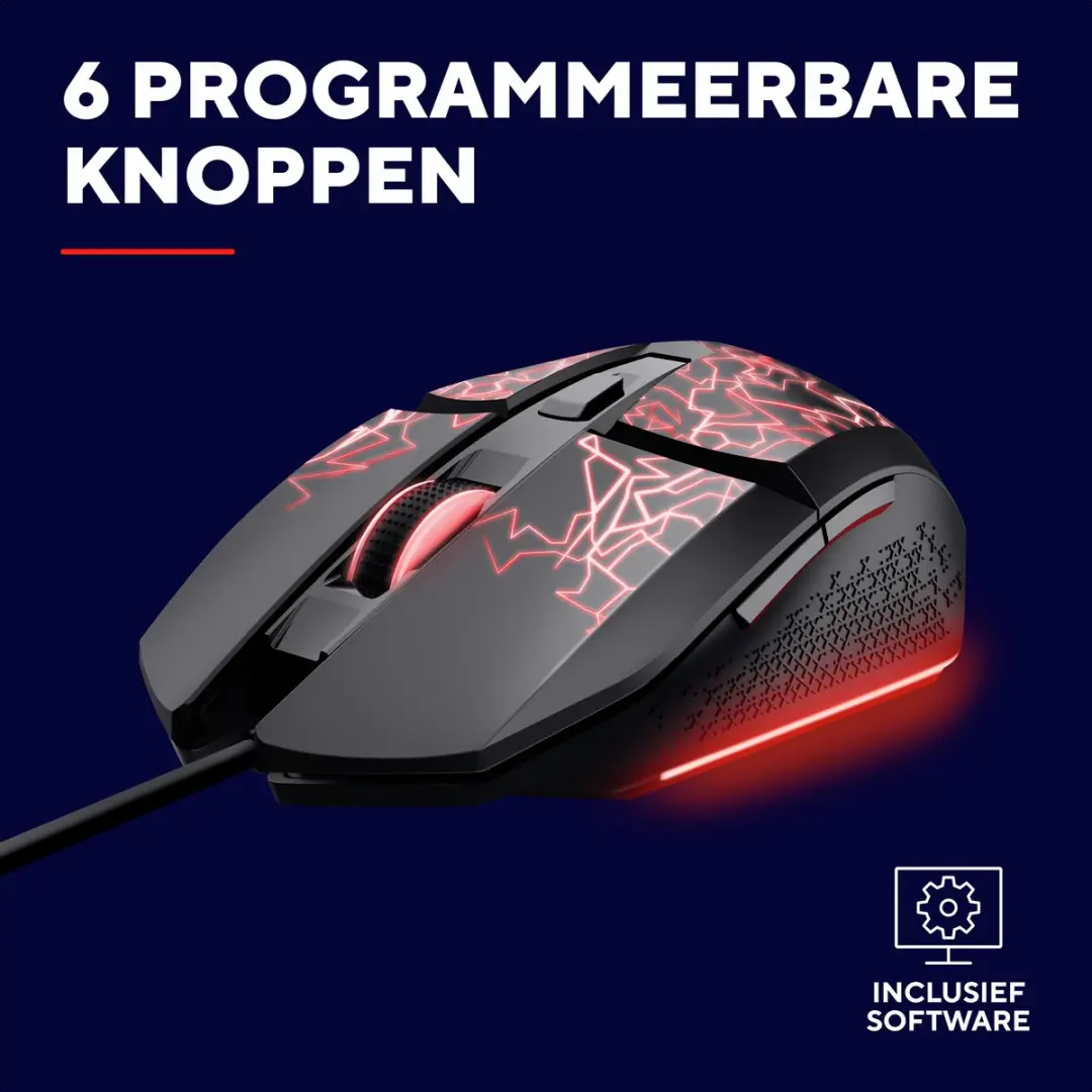 Trust GXT 113 Felox Gaming Muis 6400 DPI - Zwart