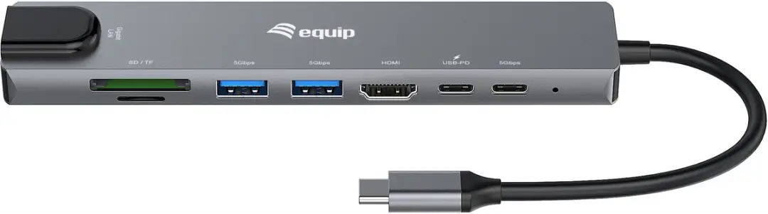 Equip 133497 Laptop Dock & Poortreplicator - USB Type-C - Zwart/Grijs