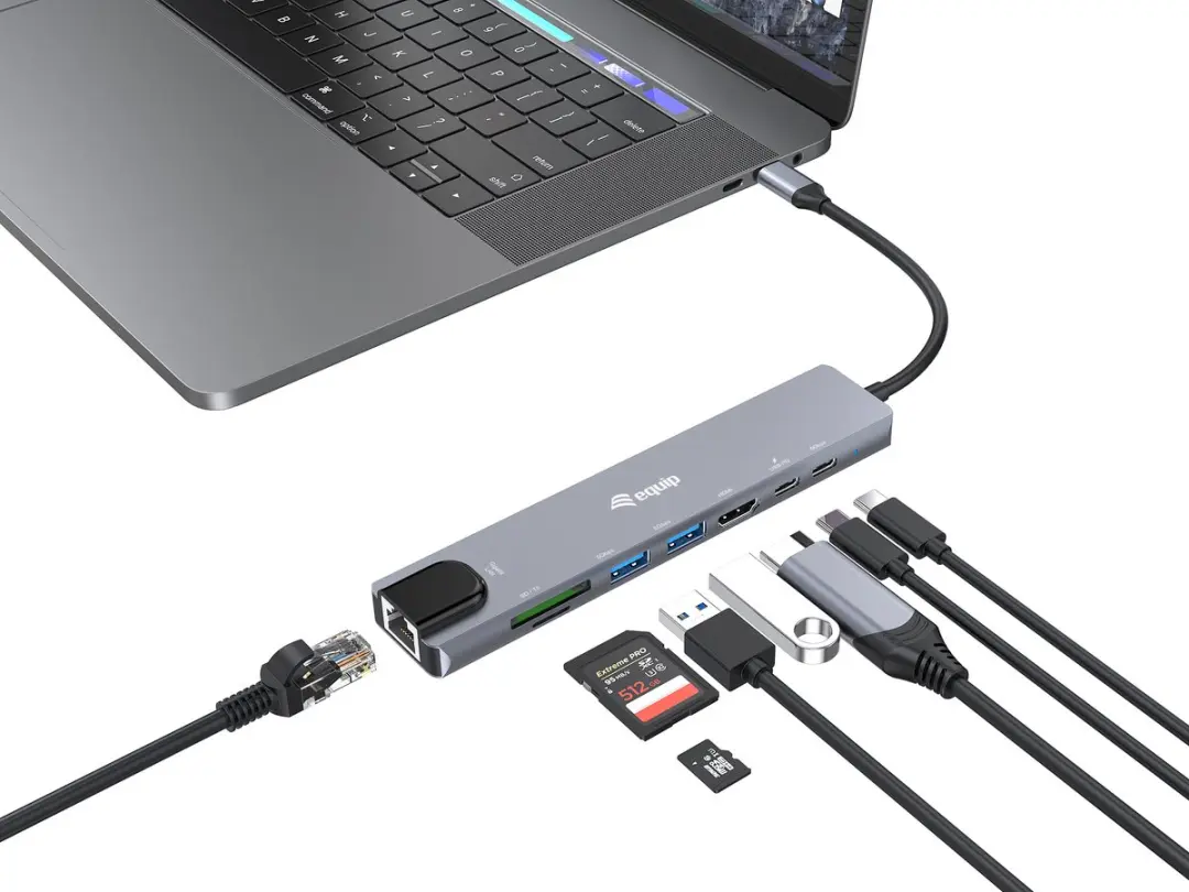 Equip 133497 Laptop Dock & Poortreplicator - USB Type-C - Zwart/Grijs - afbeelding 6 van 6