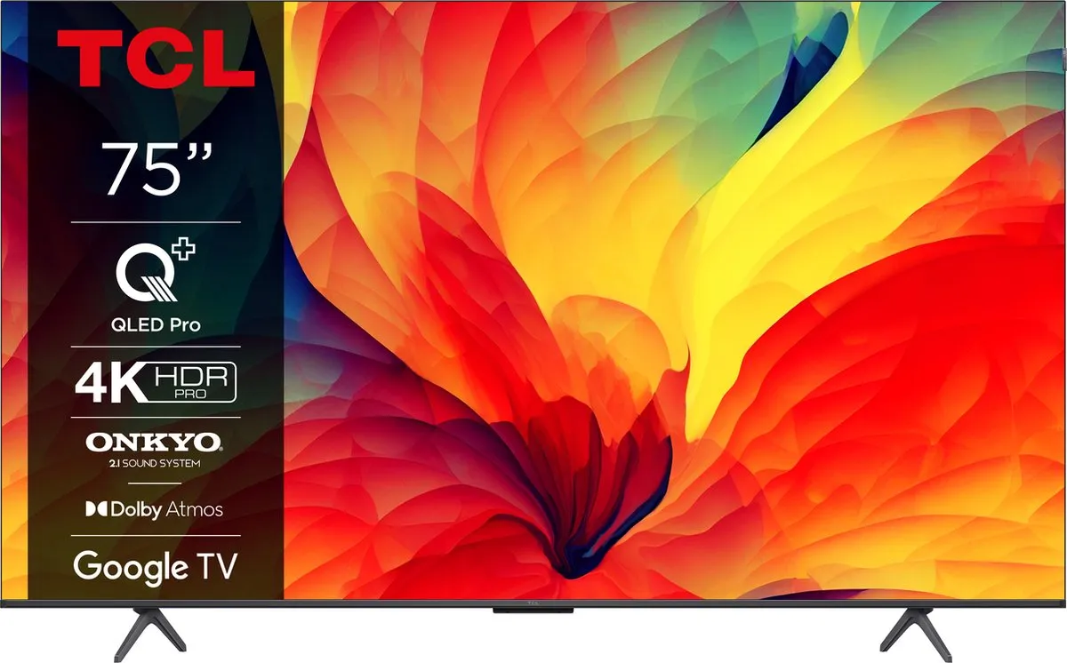 TCL QLED780 75QLED780 tv 190,5 cm (75") 4K Ultra HD Smart TV Zwart 450 cd/m²