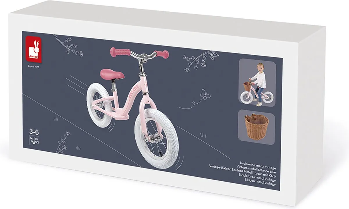 Janod Bikloon JA03295 Loopfiets Roze - 2 Wielen 30cm