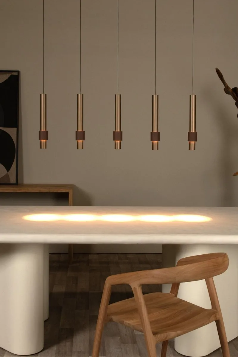 Lucide MARGARY Hanglamp - 5x4,2W LED 2700K - Koffie