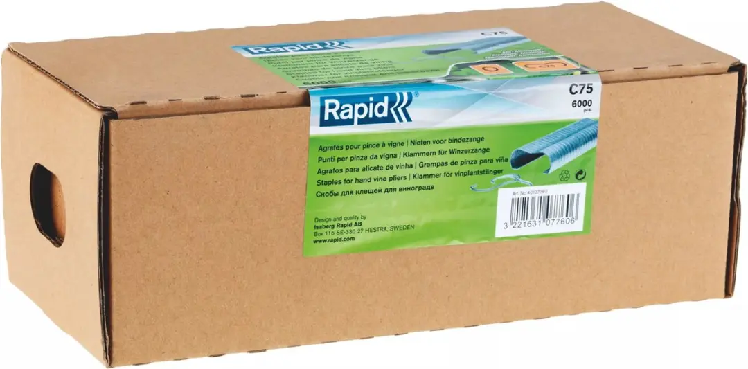 Rapid Hogringen C75 Staal 6.000 Stuks - Box