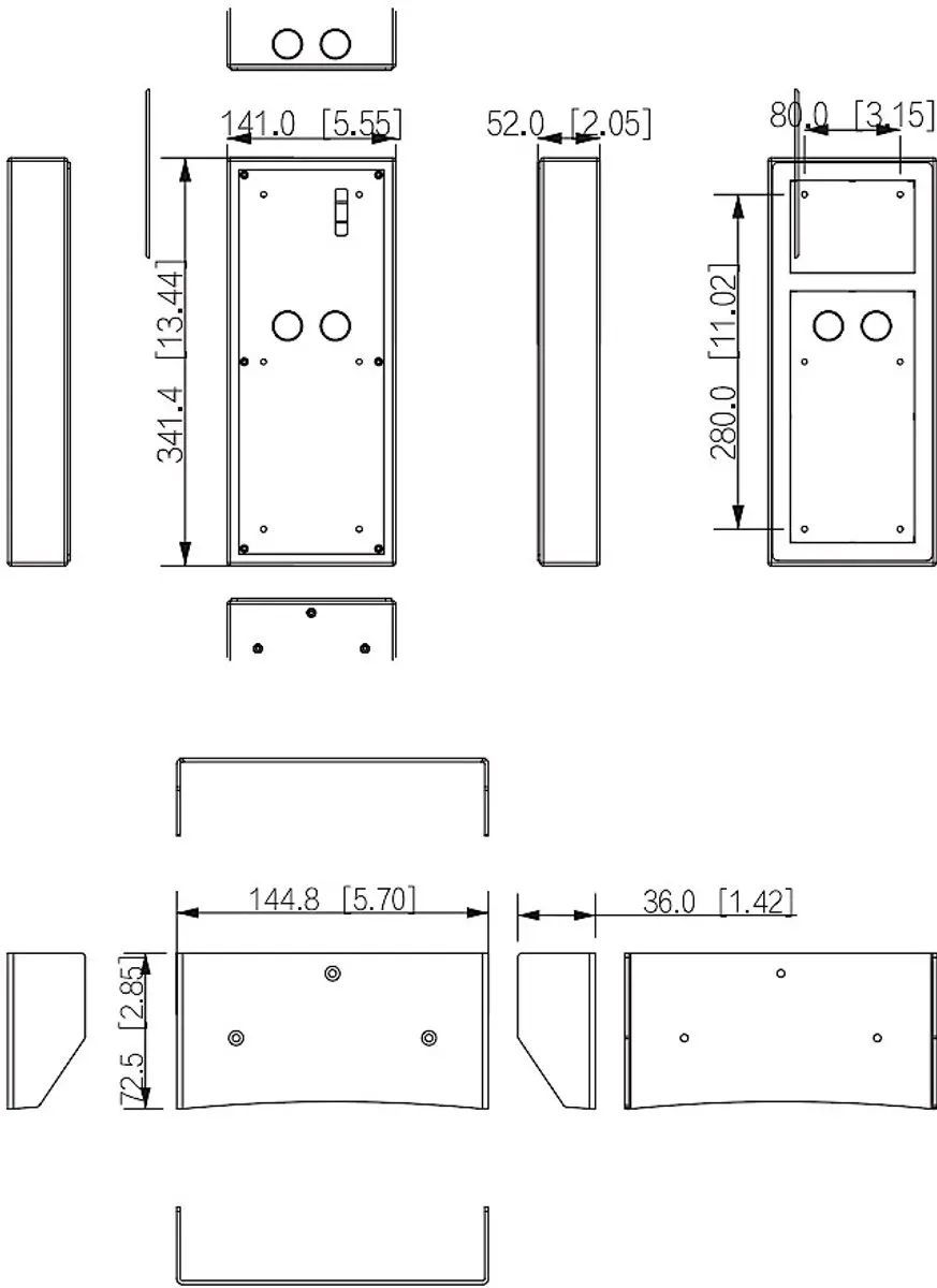 Dahua VTO4202FB-x Opbouwbehuizing VTM27R3 - Zwart