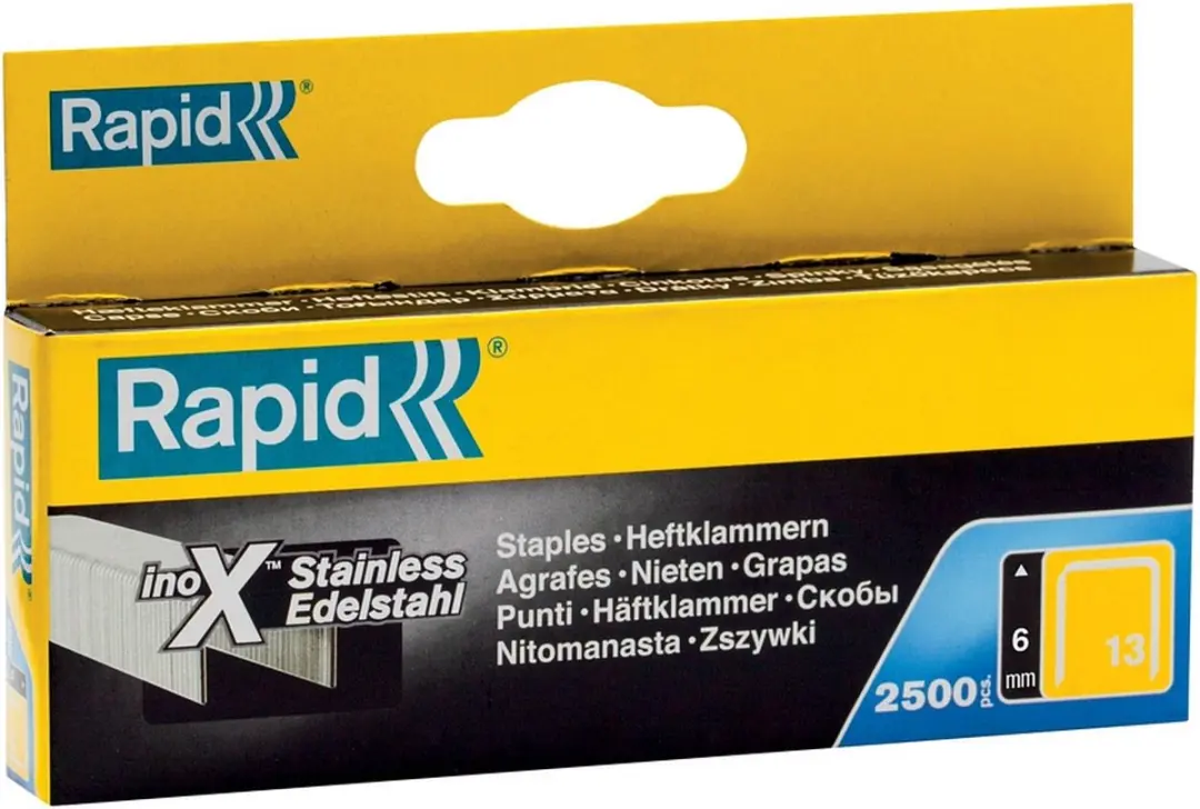 Rapid Dundraadnieten Type 13 - 6mm - 2500 Stuks - Roestvrij Staal