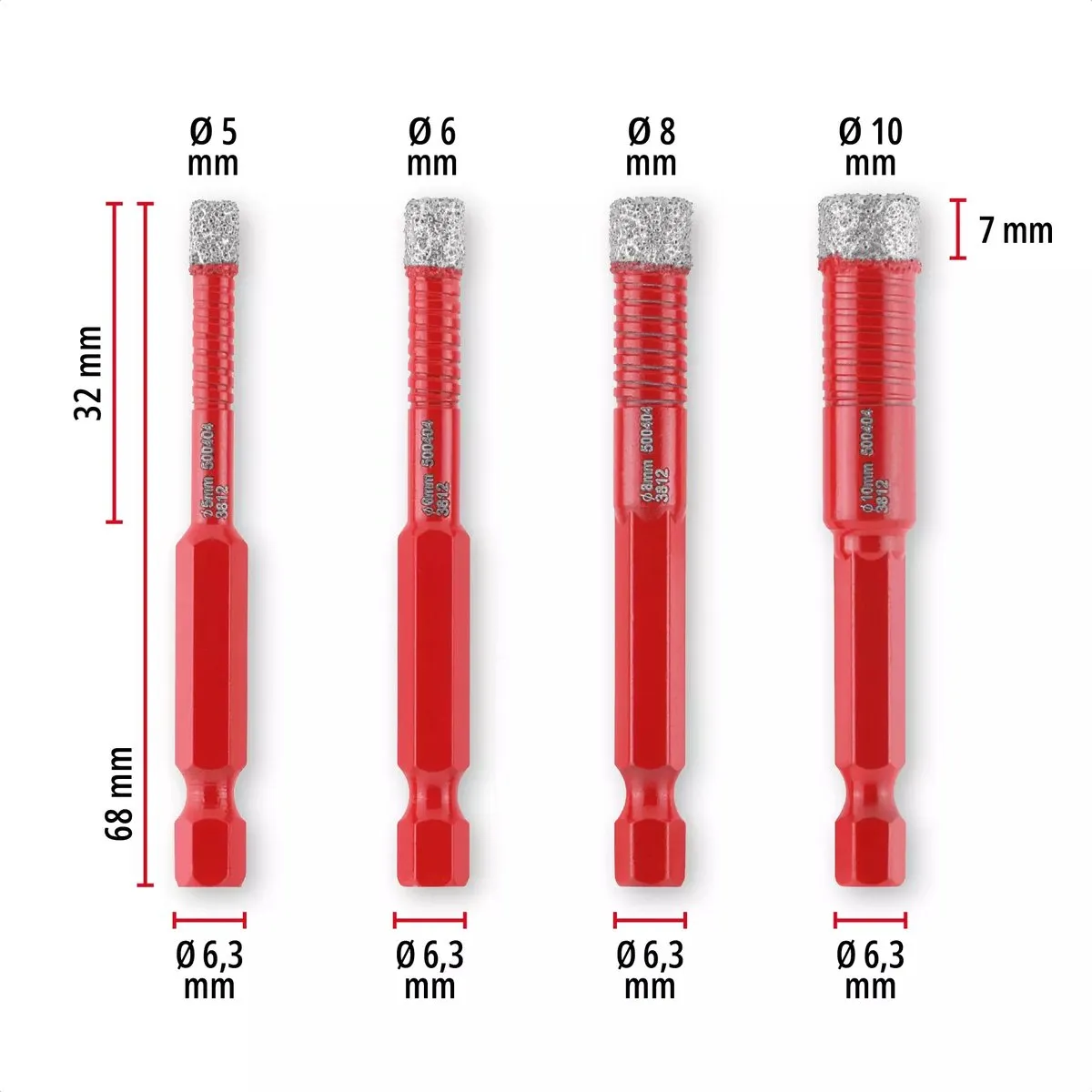 Einhell Diamantborenset 4-delig - Glas/Steen