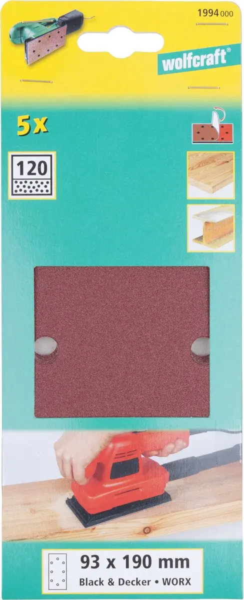Wolfcraft Zelfhechtende Schuurstroken 1994000 - 5 Stuks