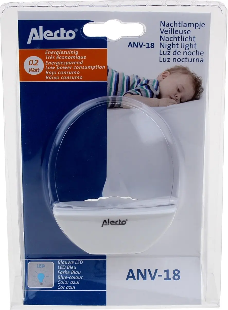 Alecto ANV-18 LED Nachtlampje - Rustgevend Blauw Licht