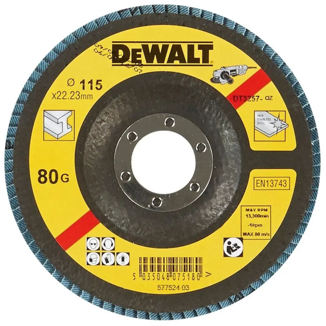 DeWalt DT3257 Lamellenschijf Gebogen 115mm K80