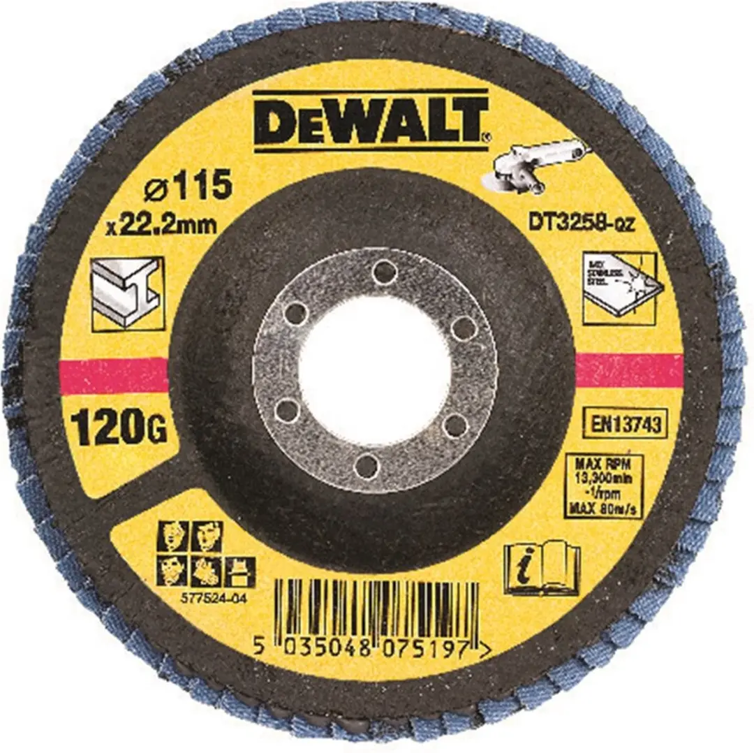 DeWalt DT3258 Lamellenschijf Gebogen 115mm K120