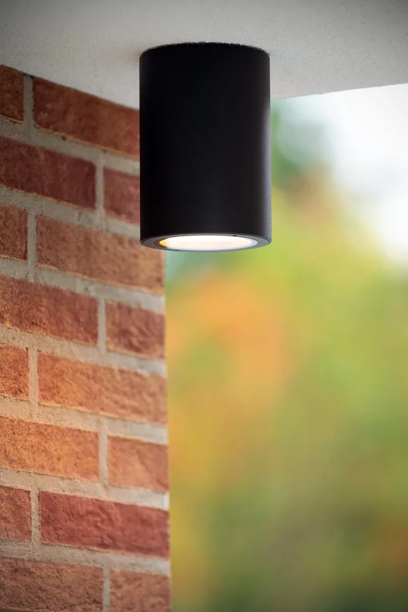 Lucide Volantis Plafondspot Ø10,8cm - E27 - IP54 - Zwart