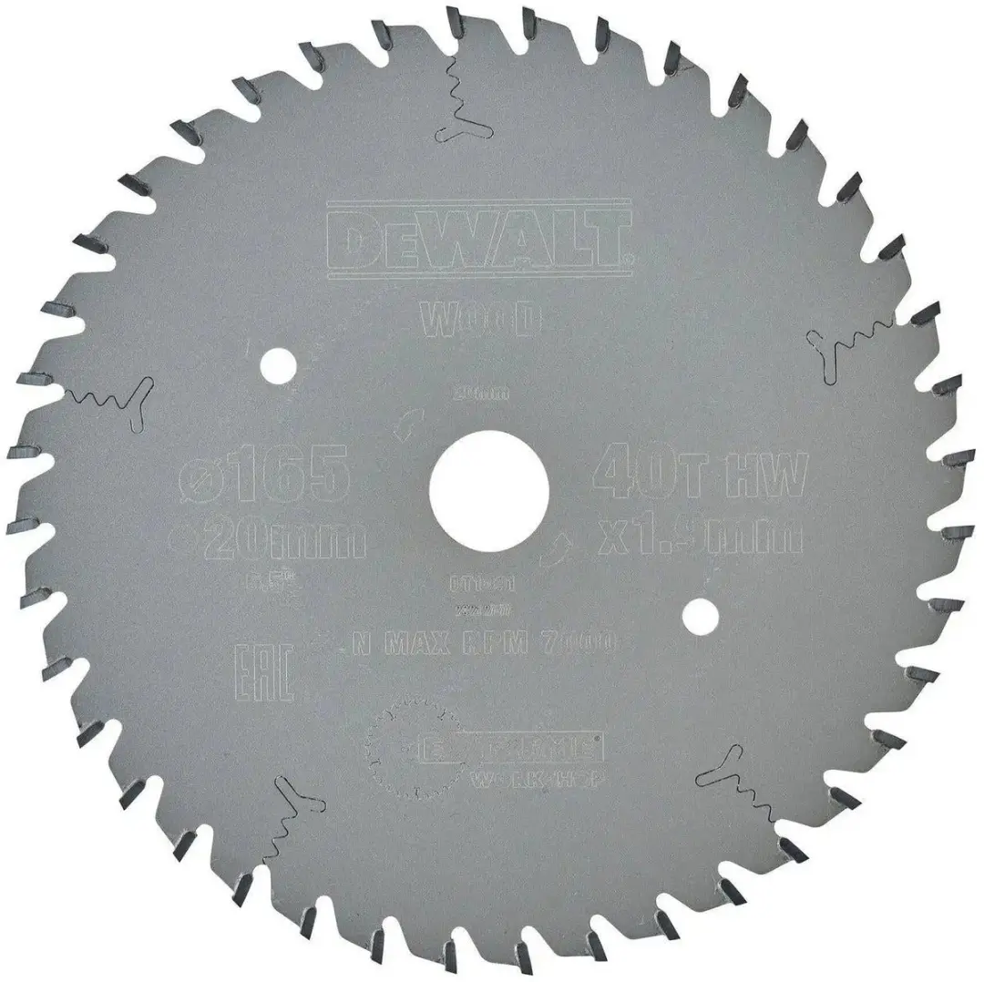 DeWalt Extreme DT1091-QZ Cirkelzaagblad Hout 165mm 40T