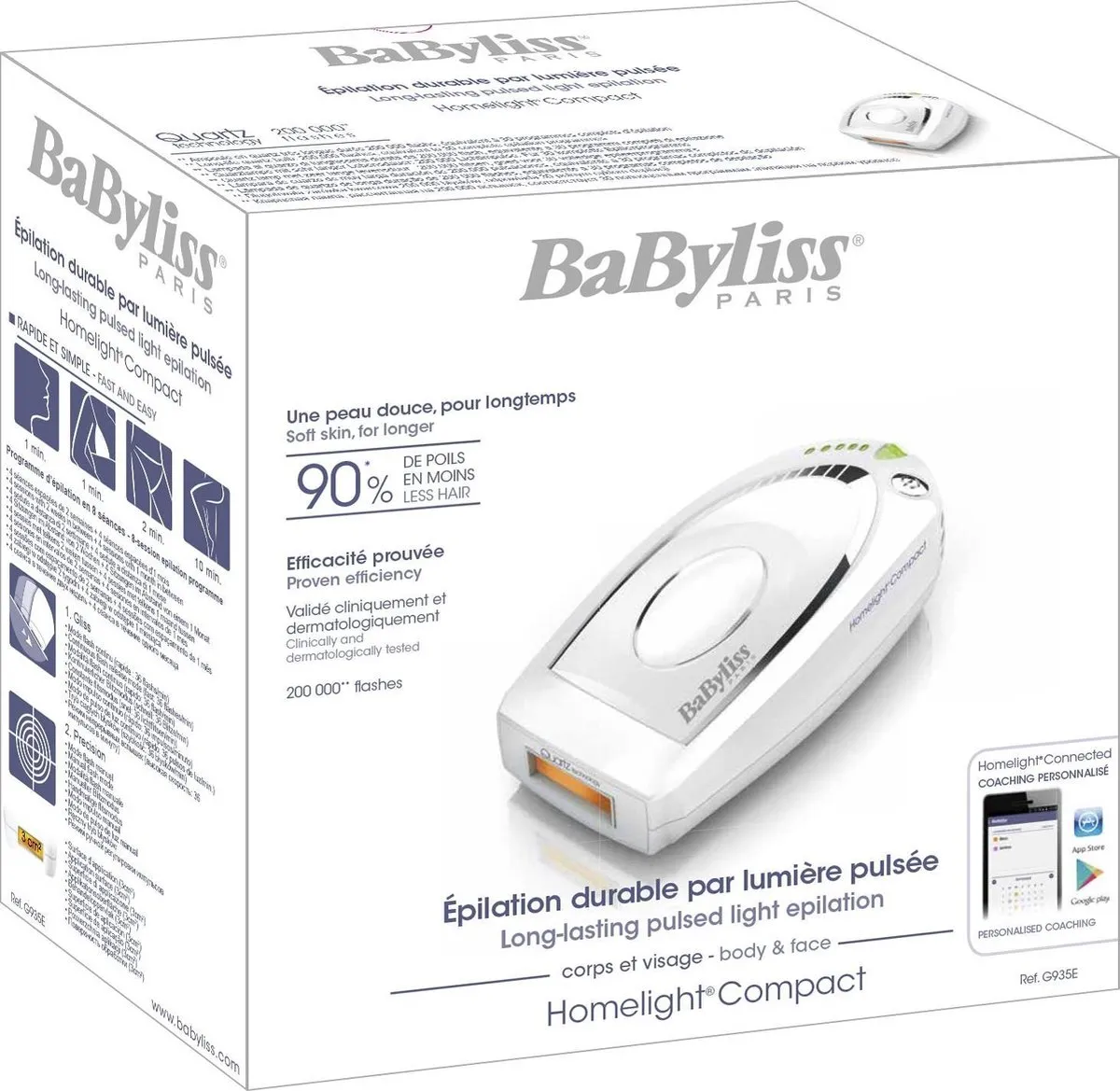 Babyliss IPL G935E Compact Lichtontharing - 200.000 Flitsen - Wit