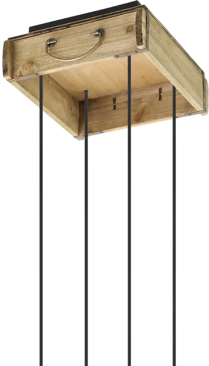 Eglo Wootton Hanglamp E27 - Ø24cm - Zwart/Bruin