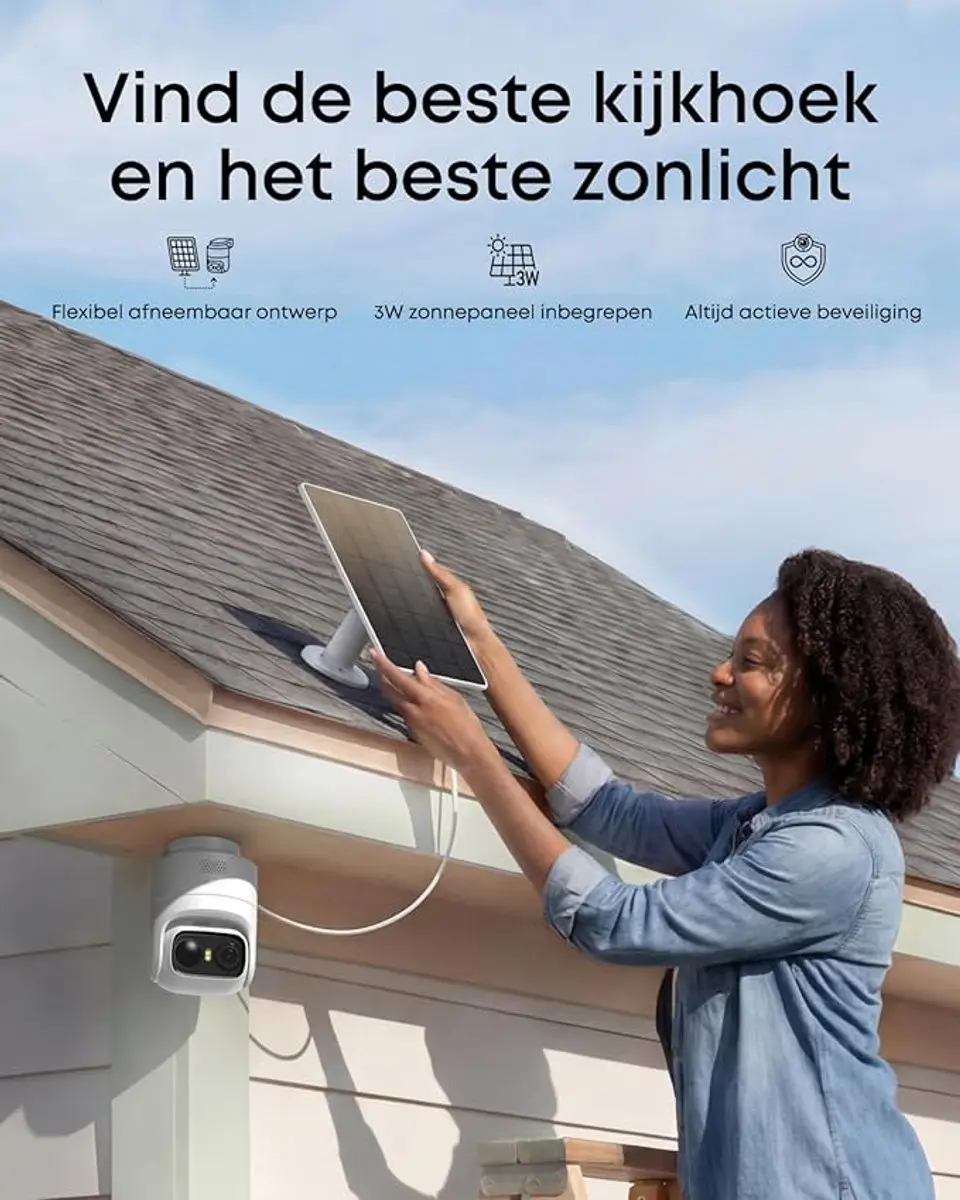 Eufy eufyCam C37 2-Cam Kit - Draadloze 2K Zonnecamera's - 360° Beeld - Zonnepaneel