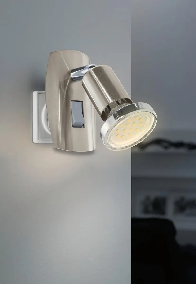 Eglo Mini 4 Stekkerlamp 3W - Nikkel-Mat Chroom