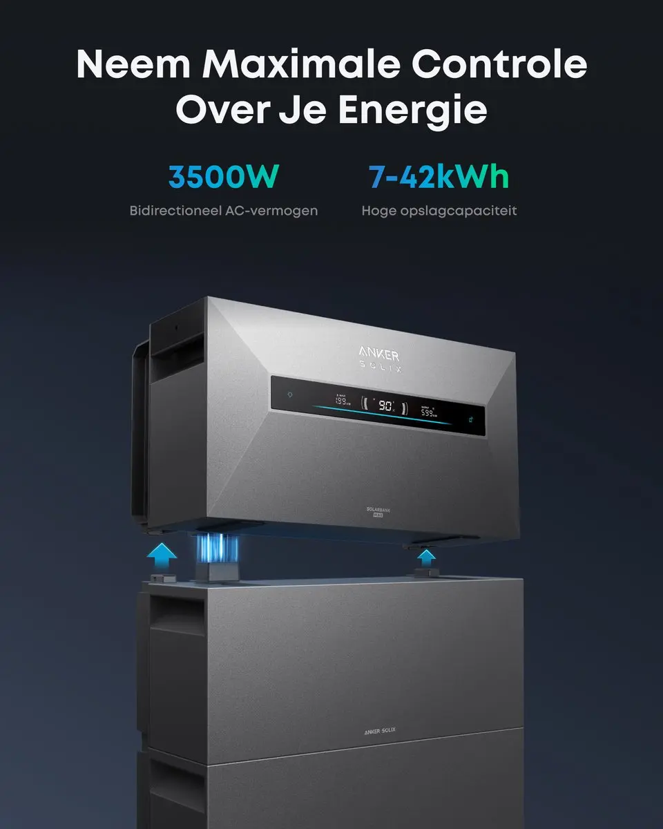 Anker SOLIX Solarbank Max AC 7kWh Thuisaccu - 3600W - 10000 Cycli