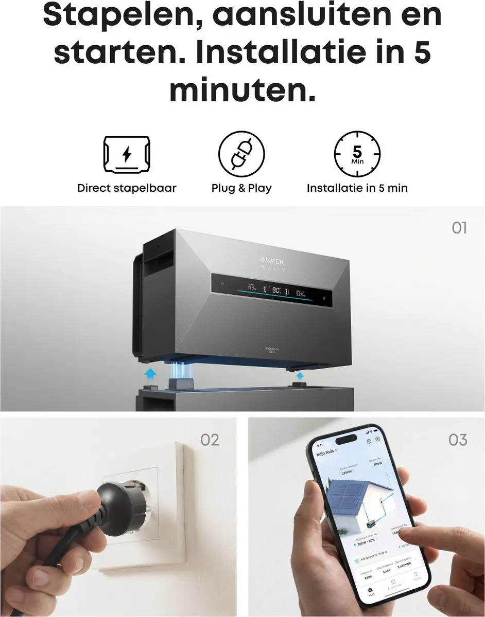 Anker SOLIX Solarbank Max AC 7kWh Thuisaccu - 3600W - 10000 Cycli - afbeelding 6 van 6