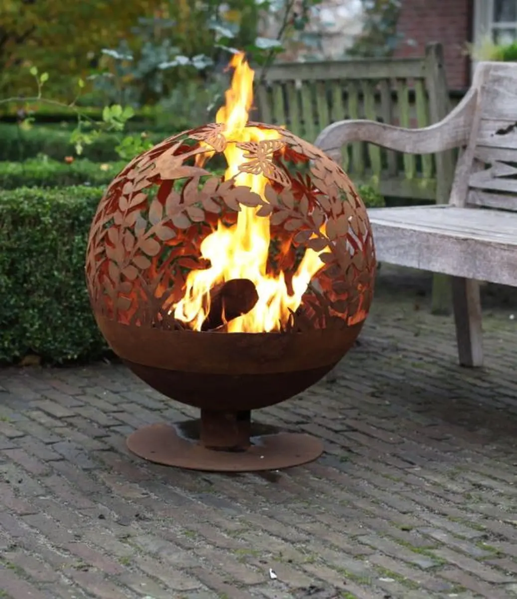Esschert Design Terrashaard Vuurbal - Roestbruin 55,8x57x66cm