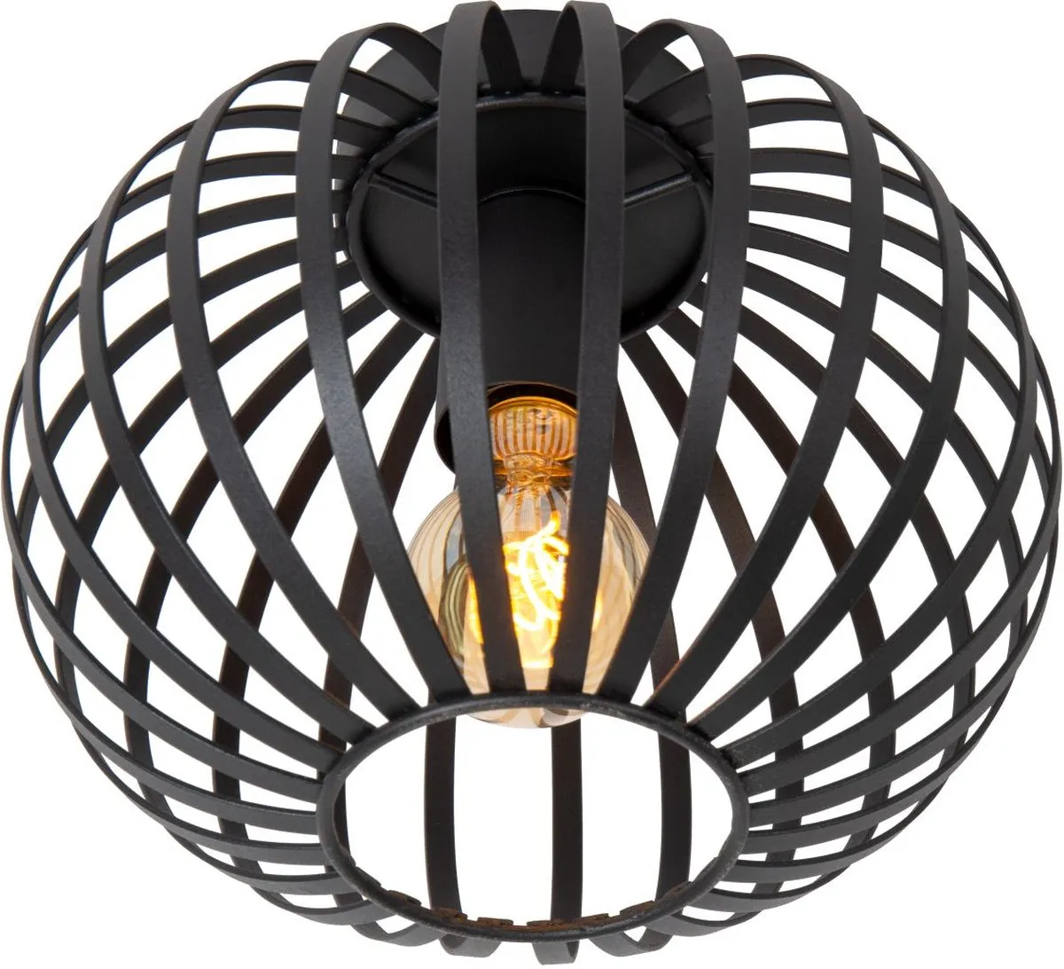 Lucide Manuela Sylvan Plafondlamp Ø25,5cm - 1xE27 - Zwart