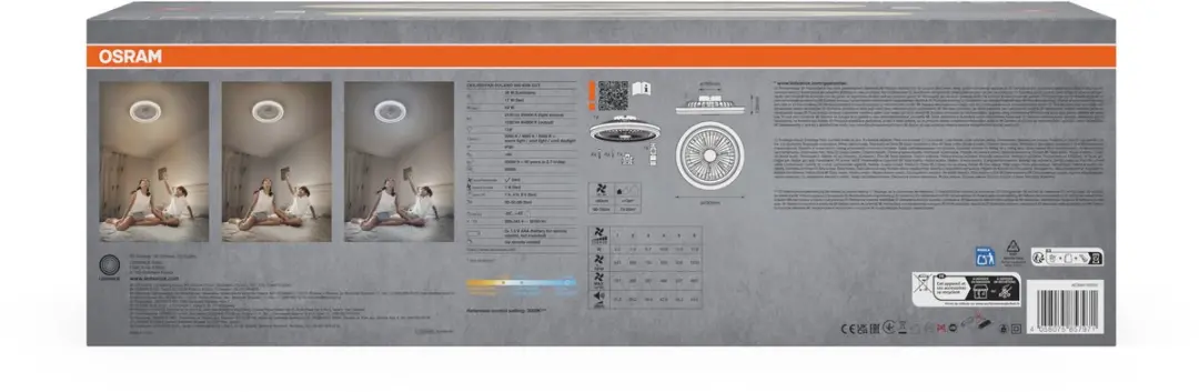 Osram Solano 490mm Plafondventilator - Wit - 43W - afbeelding 5 van 6