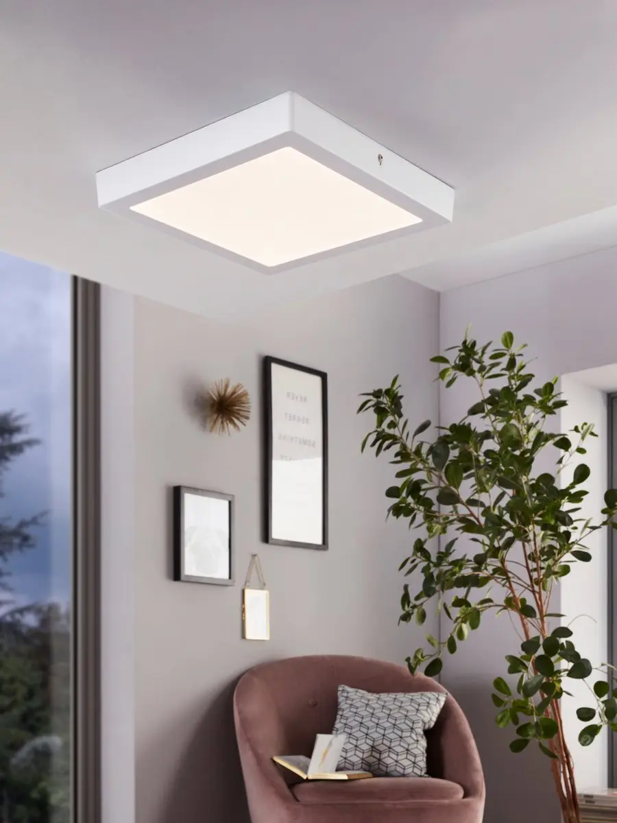 Eglo Fueva 1 Plafondlamp LED 300x300mm - Wit - 3000K