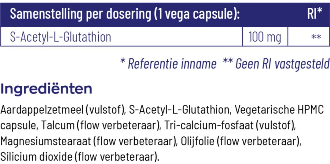 Vitakruid S-Acetyl-L-Glutathion 60 Vegancapsules - afbeelding 6 van 6