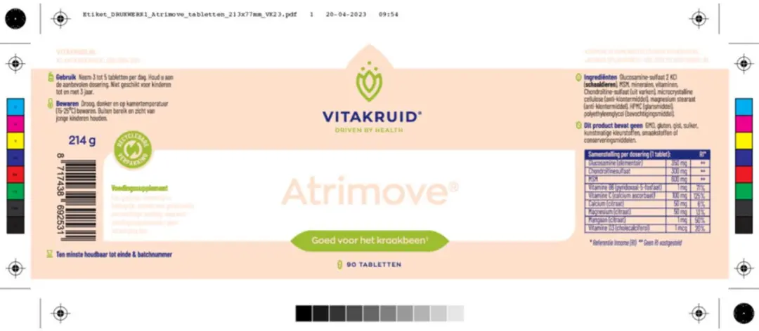Vitakruid Artrimove Glucosamine Complex 180 tabletten