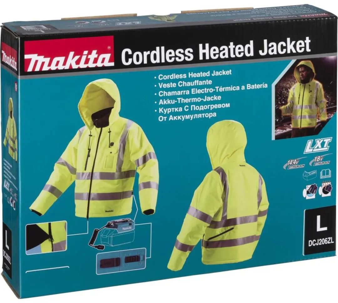 Makita DCJ206ZL Verwarmde Veiligheidsjas - L - Geel