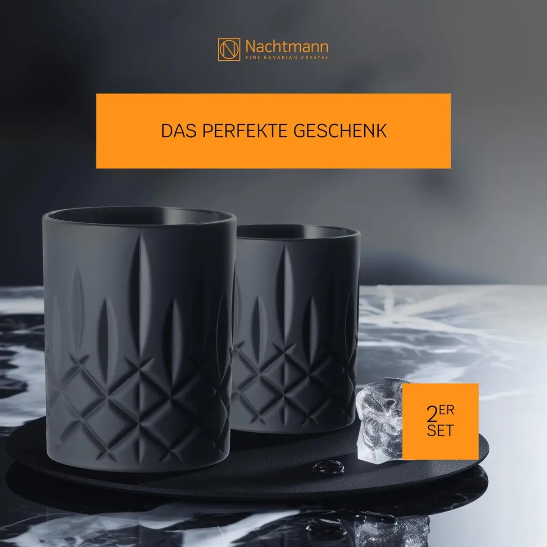 Nachtmann Noblesse Black Edition Whiskyglazen 2 Stuks - Zwart