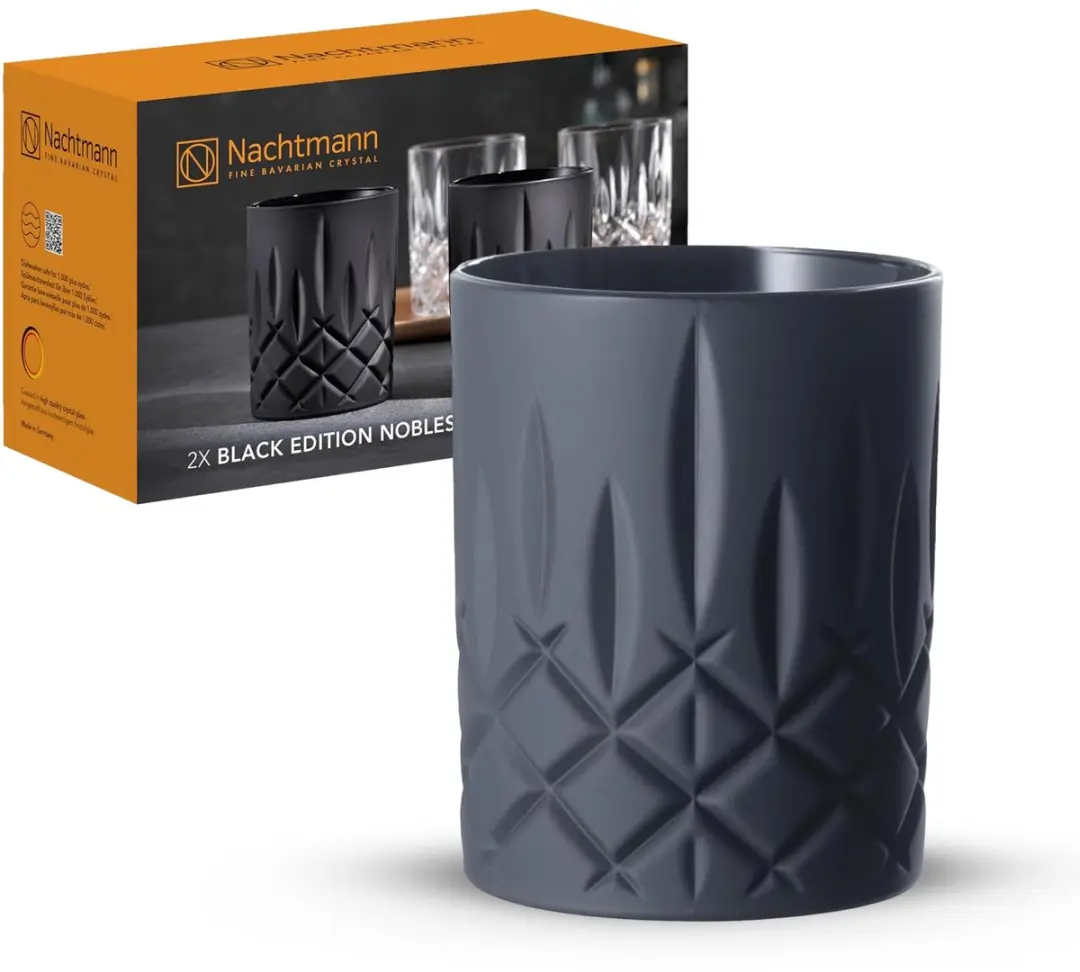 Nachtmann Noblesse Black Edition Whiskyglazen 2 Stuks - Zwart