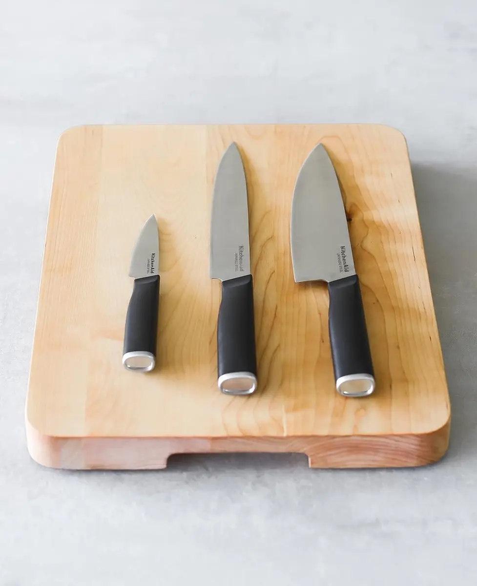 KitchenAid Classic Japans Staal 3-delige Messenset - 420J2 - Zwart - afbeelding 3 van 6