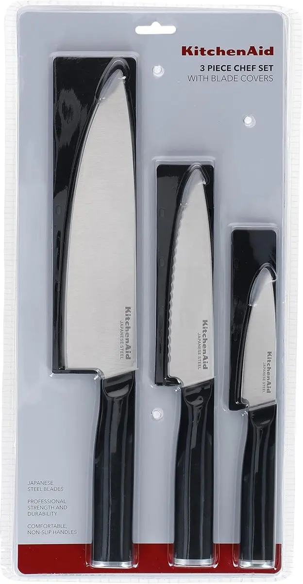 KitchenAid Classic Japans Staal 3-delige Messenset - 420J2 - Zwart - afbeelding 6 van 6