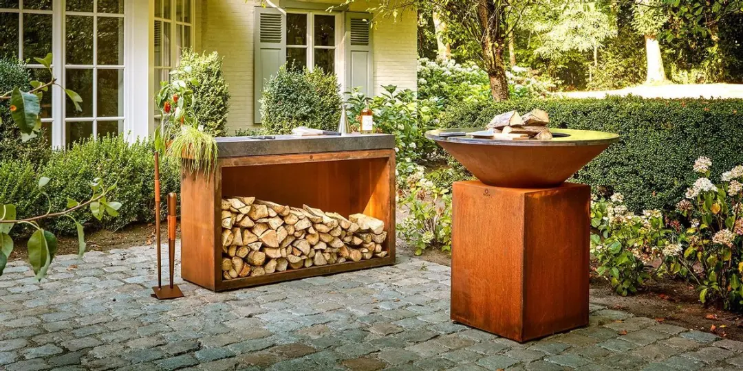 Ofyr Classic 100 Corten BBQ - 100cm - 50 Burgers - Roestbruin