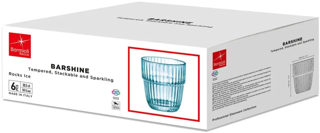 Bormioli Rocco Barshine Waterglas 300ml - 6 Stuks - Blauw
