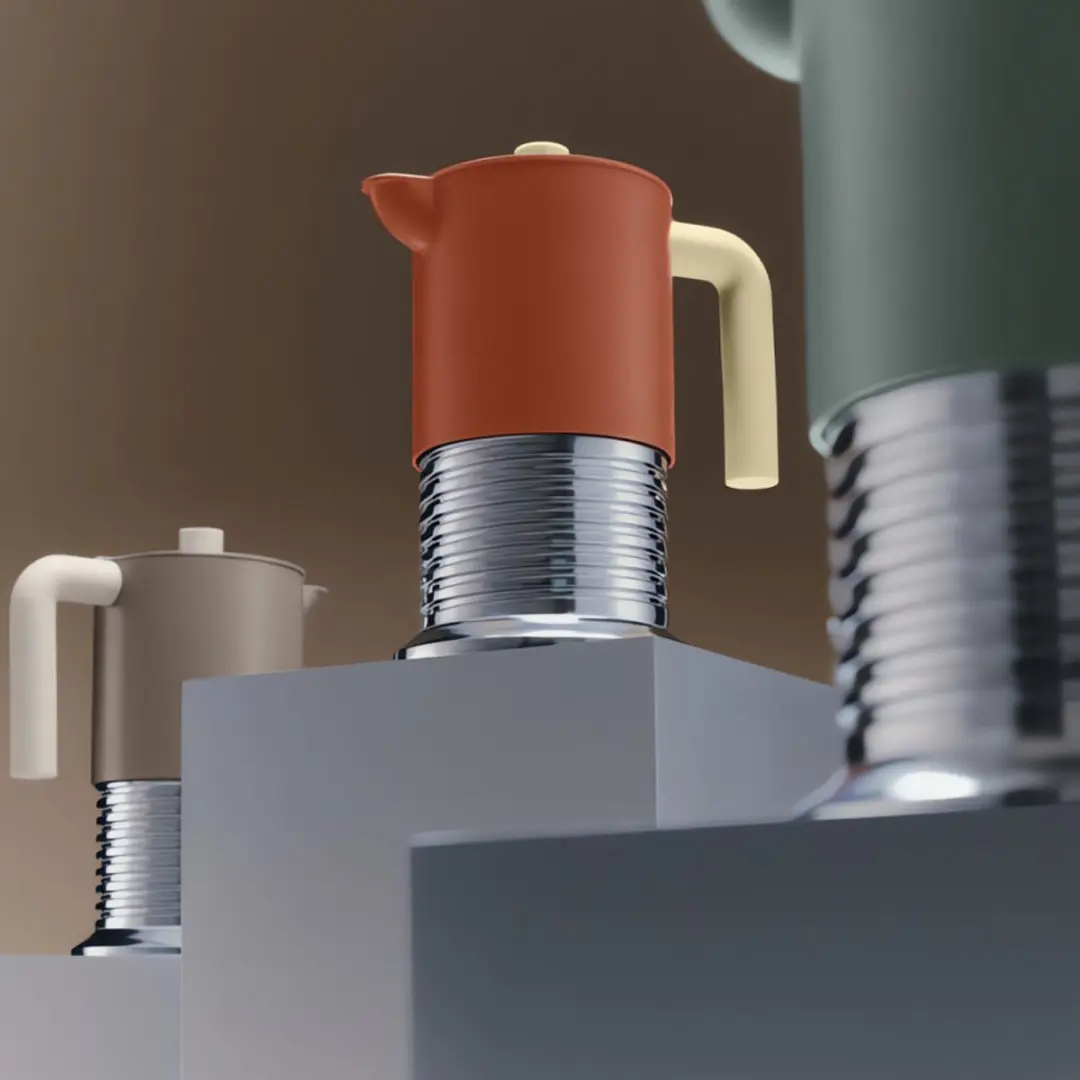 Alessi Vite PM01/3 WG Moka Pot 3 Kopjes - Grijs