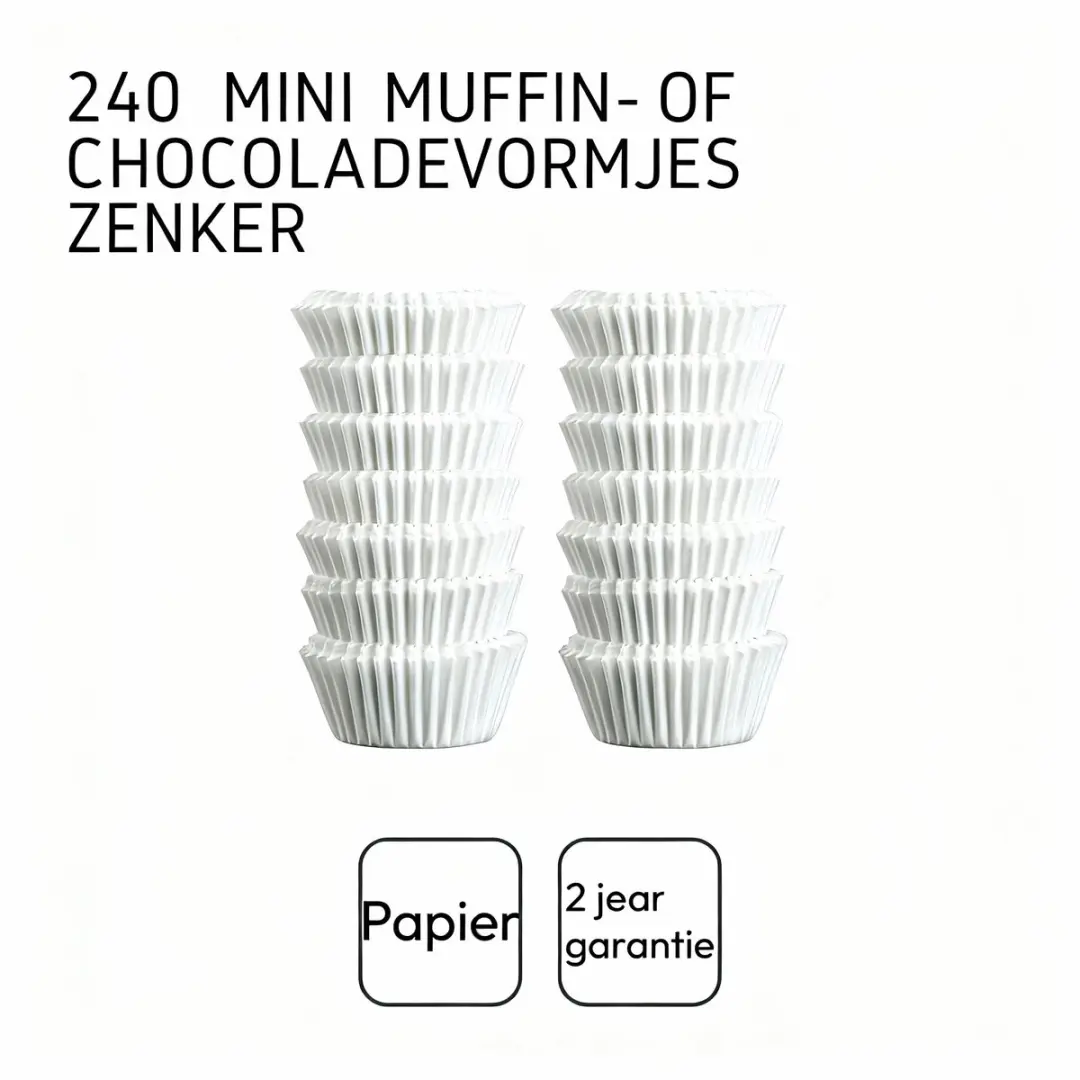 Zenker Smart Pastry Muffinvormpjes 240 Stuks - 3cm Wit