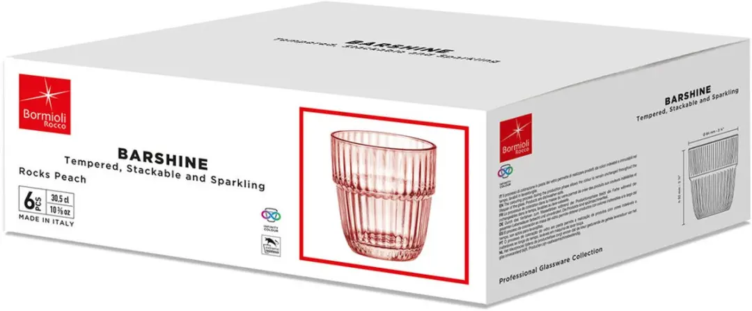 Bormioli Rocco Barshine Waterglas 300ml - 6 Stuks - Oranje
