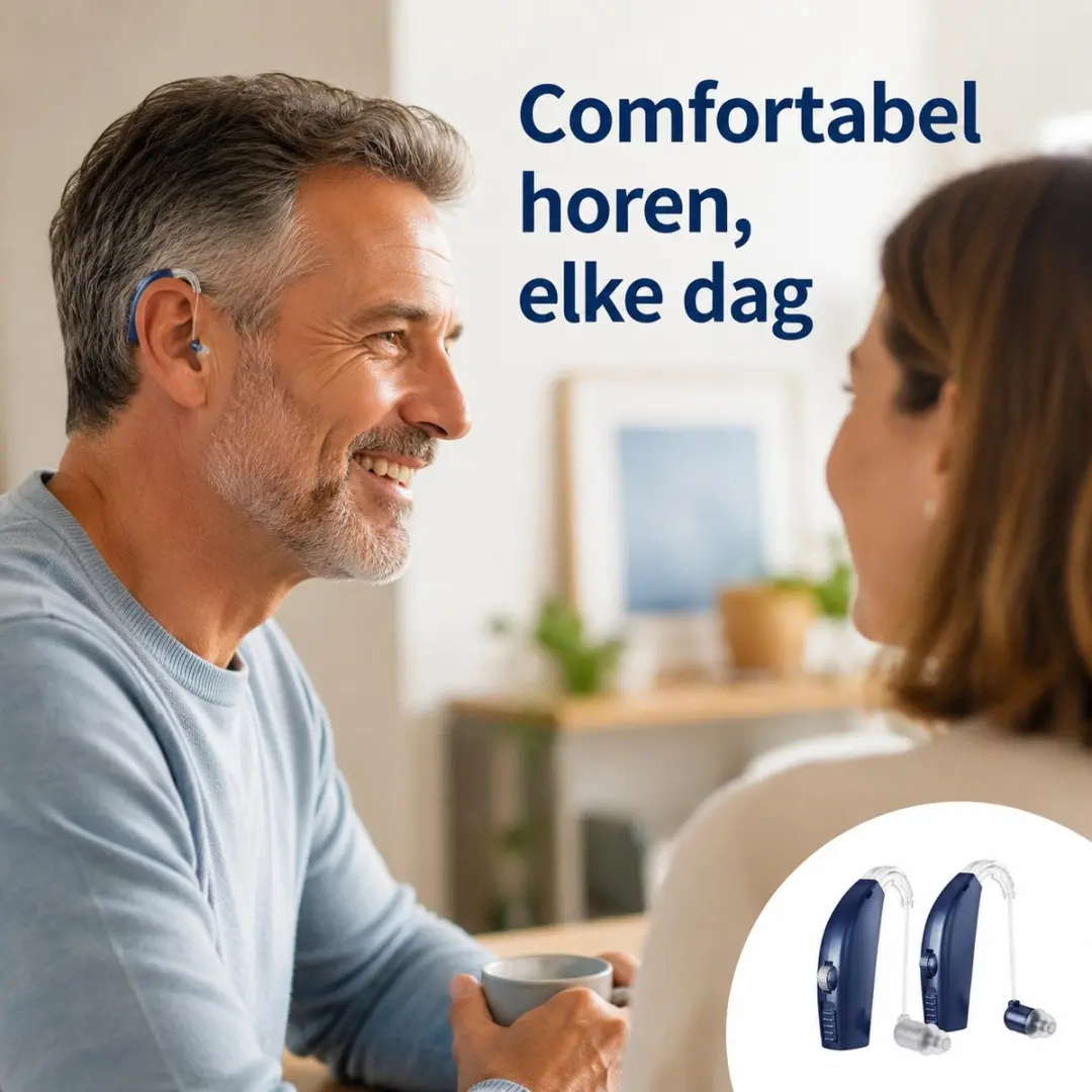 ECTEATOY Digitaal Hoortoestel Oplaadbaar Achter-Oor Blauw - 30 Uur