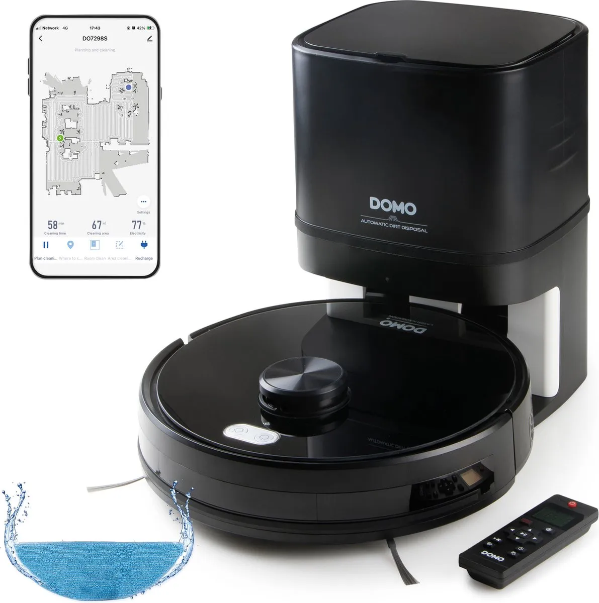Domo DO7298S Robotstofzuiger met dweilsysteem