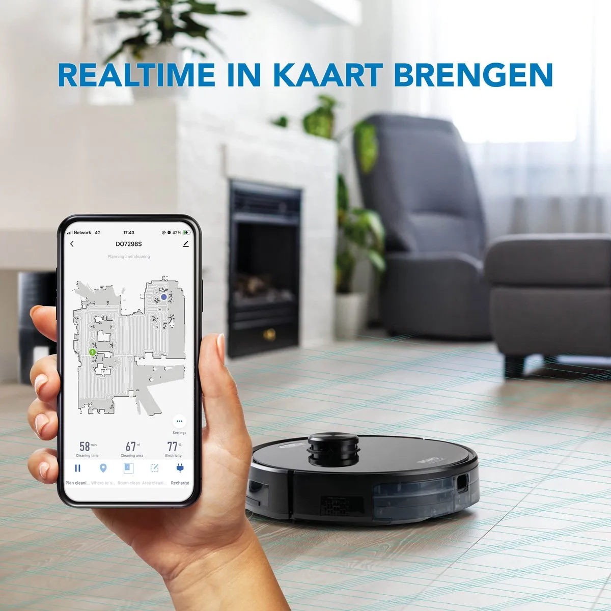 Domo DO7298S Robotstofzuiger met dweilsysteem - Zwart
