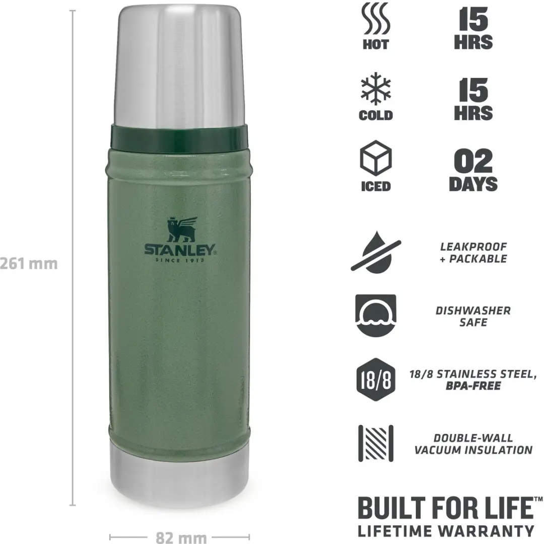 Stanley Classic Legendary Thermosfles 0.47L - Hammertone Green
