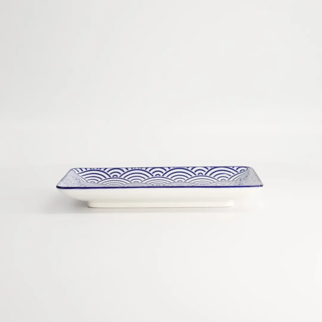 Tokyo Design Studio Nippon Blue Sushibord 21x13.5cm - Golven