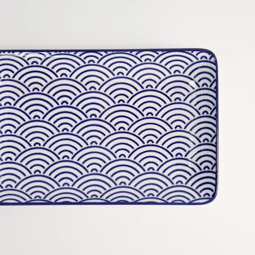 Tokyo Design Studio Nippon Blue Sushibord 21x13.5cm - Golven
