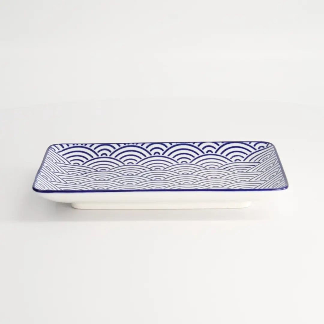 Tokyo Design Studio Nippon Blue Sushibord 21x13.5cm - Golven