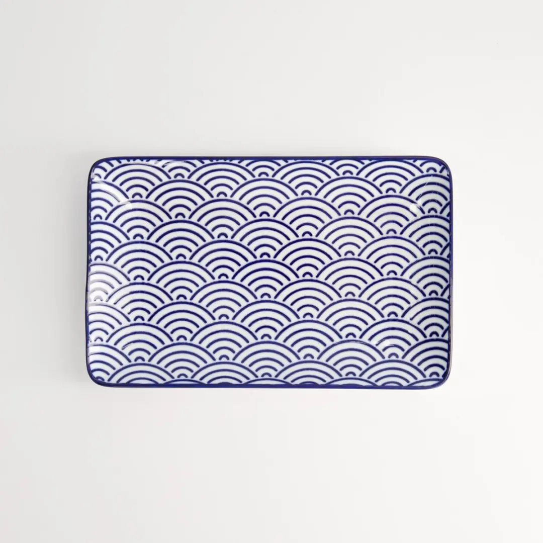 Tokyo Design Studio Nippon Blue Sushibord 21x13.5cm - Golven - afbeelding 6 van 6