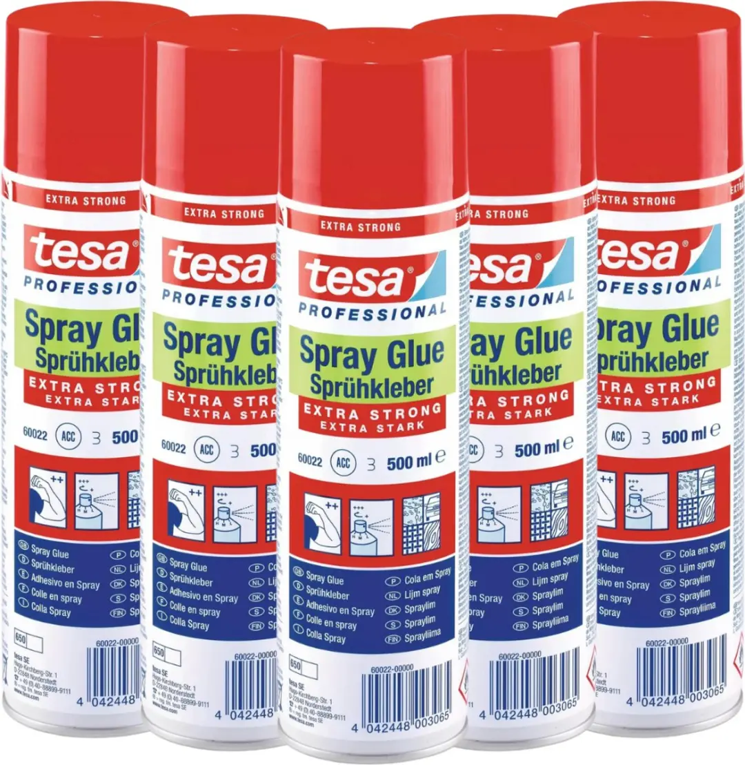 Tesa Kleefspray voor Bekleding 500ml - 5 Stuks
