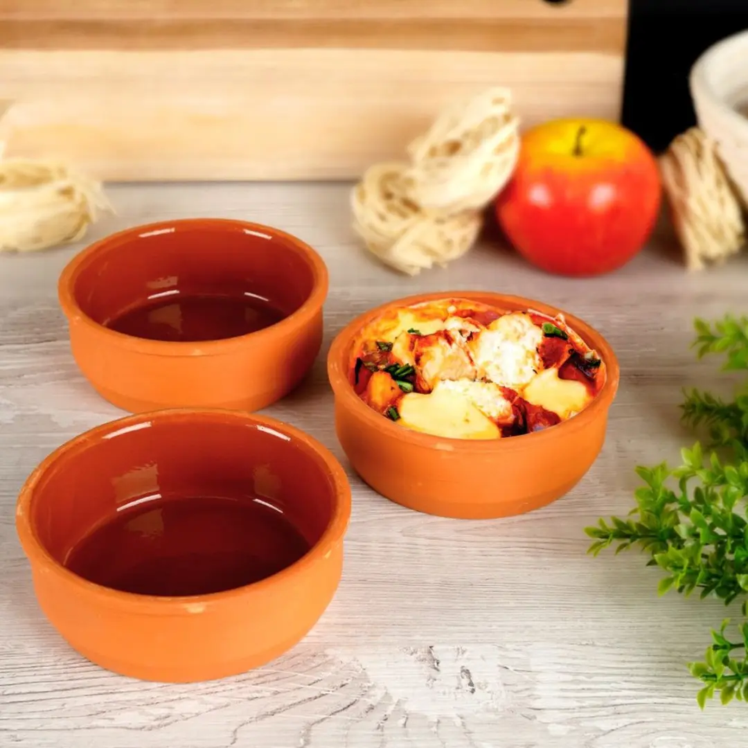 Excellent Houseware Ovenschaal 12cm - 3 Stuks - Bruin