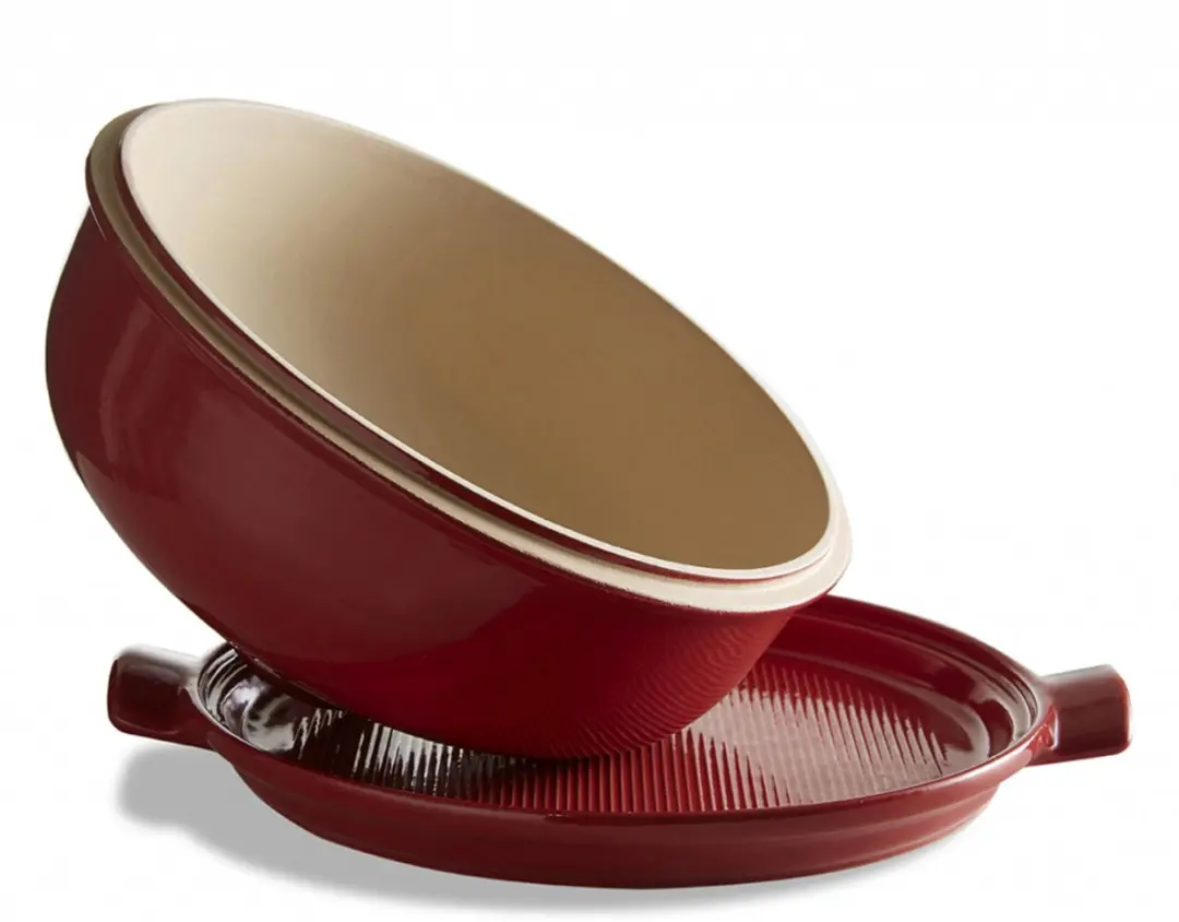Emile Henry Broodbakbol Le Pain Grand Cru - Ø28cm - Rood - afbeelding 6 van 6